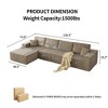 PAGED 110"Cloud Modular Sectional Couch with Ottoman & 2 Pillows,Modern 3 Seater Boneless Sofa for Living Room and Bedroom - 4 of 4