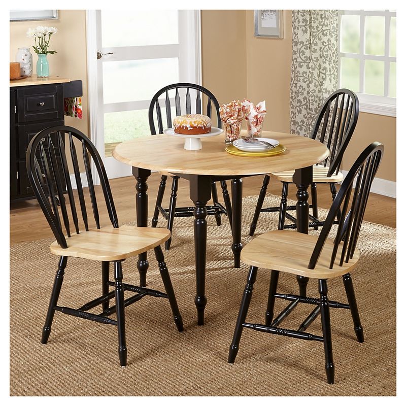 5pc Double Drop Leaf Dining Set Wood - Buylateral, 3 of 5