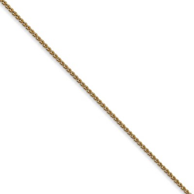 Black Bow Jewelry 1mm 14k Yellow Gold Diamond Cut Solid Spiga Chain Necklace