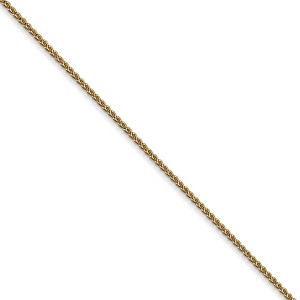 Black Bow Jewelry 1mm 14k Yellow Gold Diamond Cut Solid Spiga Chain Necklace - 1 of 4