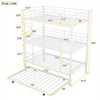 RISOKEYS Heavy Duty Triple Bunk Bed -  Twin Size, 3 Bunk Bed with Trundle, Kids Bunk Bed with 2 Ladders and Guardrails, Antique White - 3 of 4