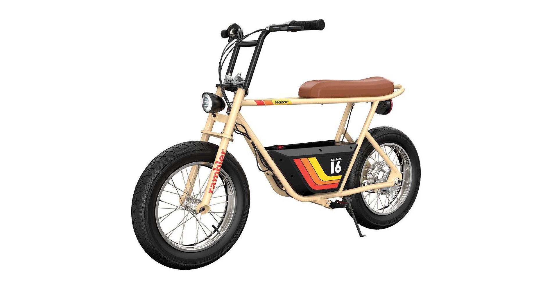 Razor Rambler Step Over Electric Scooter - Beige: 350W Motor, 15.5 mph Speed