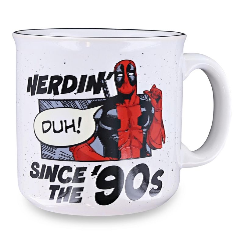 Silver Buffalo Marvel Deadpool "Nerdin' Since The '90s" Ceramic Camper Mug | Holds 20 Ounces, 2 of 3