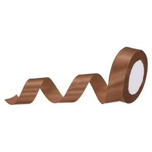 Unique Bargains Double Face Wide Satin Ribbon with Gold Edges for Wedding Bouquet - 1 of 4