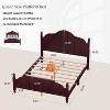 Full/Queen Size Bed Frame with Headboard, Vintage Wooden Platform Bed, No Box Spring Needed - ModernLuxe - 4 of 4