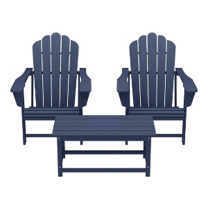 WestinTrends Highland 3-Piece Adirondack Chairs with Cup Holders and Coffee Table Set - 1 of 4