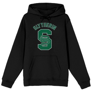 House of Slytherin Green S Men's Black Graphic Hoodie - 1 of 2