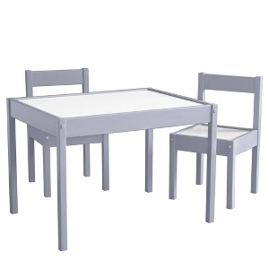 3pc Annya Kiddy Kids' Table Set Gray/White - Room & Joy: Toddler Dining Set, MDF Frame, Spot Clean, 1 Table & 2 Chairs - 1 of 4