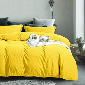 3 Pieces Velvet Duvet Cover Set, Zippered Flannel Comforter Cover Set - NTBAY - 1 of 4