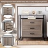 Senfot 3 Drawer Dresser, Wood Dresser Chest with Wide Storage Space, Steel Frame & Tempered Glass Top - 4 of 4