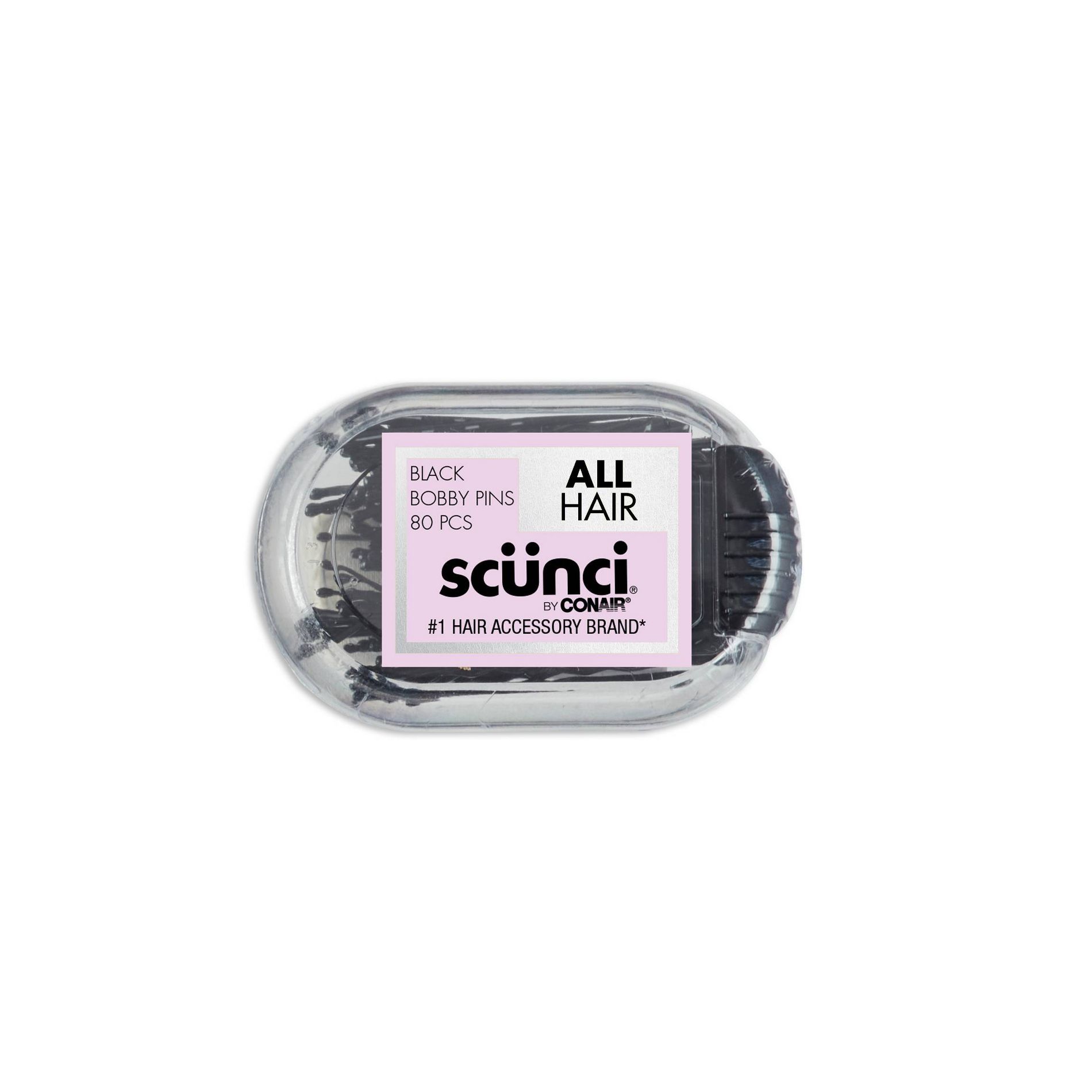 scunci Black Bobby Pins with Clear Plastic Organizer - 80ct