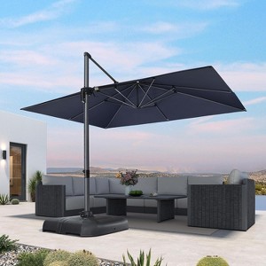 PURPLE LEAF 10' X 13' Patio Umbrella Outdoor Cantilever Rectangle Umbrella Aluminum Umbrella with 360-degree Rotation for Garden Pool Patio - 1 of 4