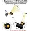 29/36-Inch Wide Snow Shovel w/ Wheels, Heavy Duty Metal Snow Pusher Shovel w/5-Position Angled Blade & Adjustable Handle - 3 of 4