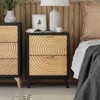 JIONJOY Rustic Wood Ring Dresser - Fully Assembled 3-Drawer Boho Nightstand with Solid Wood Legs, Farmhouse Bedroom Storage - 4 of 4