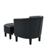PU Leather Barrel Chair with Ottoman, Rounded Back and Semi-Circular Ottoman, Leg Modern Comfortable Design - 4 of 4