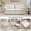 PAGED Corduroy Sofa, Pull Out Sofa Bed, Convertible Sleeper Sofa Couch with Side Storage and USB Ports for Living Room - 3 of 4