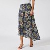 Women's Mid-Rise Slant-Cut Bottom Ruffle Floral Skirt - A New Day™ Dark Gray - 2 of 4