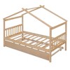 Twin Size Wooden House Bed with Twin Size Trundle for Kids or Teens Bedroom - 4 of 4