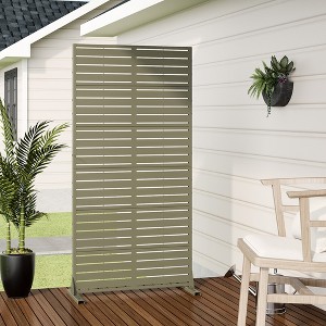 Wooakway Elegant Outdoor Vertical Garden Trellis with Hanging Planters, Metal Design for Patios and Gardens - 1 of 4