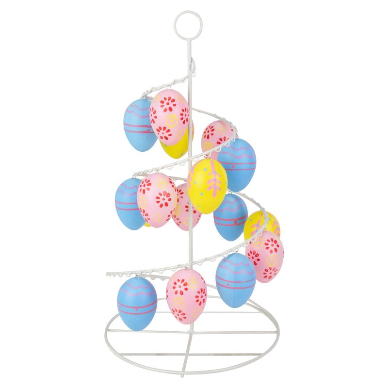 Northlight 14.25" Floral Cut-Out Spring Easter Egg Tree Decoration - Blue/Pink, 1 of 6