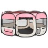 VidaXL Foldable Dog Playpen with Carrying Bag Pink 57.1 in.x57.1 in.x24 in. - 3 of 4