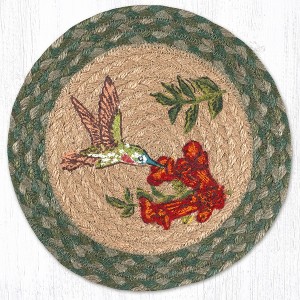 Earth Rugs Hummingbird Printed Round Trivet 10"x10" Heat-Resistant Kitchen Accessory - 1 of 3
