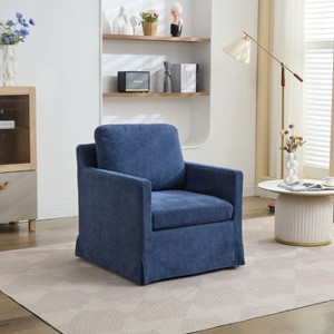 CAVINAS 29.92'' Swivel Accent Chair, 360-Degree Rotating Armchair with Skirted Base and Removable Cushion - 1 of 4
