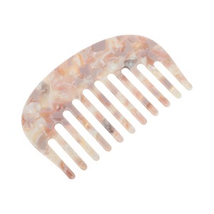 Unique Bargains Retro Anti-Static Pocket Size wide-tooth for Thick Curly Hair Detangling Comb Pink 1 Pc - 1 of 4