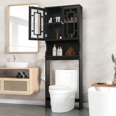 EROMMY Freestanding Over The Toilet Storage,Black