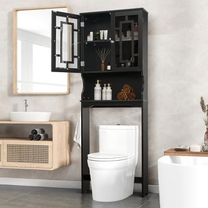 EROMMY Freestanding Over The Toilet Storage,Black - 1 of 4