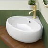 14 x 15 x 5.9 in. Ceramic Wall-Mounted Bathroom Mini Vessel Sink with Single Wall Hung Center Faucet Hole in White - 4 of 4