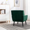 Kumasinova Modern Linen Blend Accent Chair, Ergonomic Living Room Chair, Padded Seat & Curved Arms, Comfy Armchair with Black Legs, Single Sofa Chair - 3 of 4