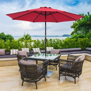Sonkuki 9 FT Outdoor Patio Umbrella Market Table Umbrella With a Crank for Garden, Deck and Pool - 1 of 4