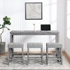 4 Piece Bar Table Set with Power Outlet,Bar Table and Chairs Set,Dining Table Set,Industrial Breakfast Table Set-Maison Boucle - 2 of 4