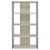 72in Modern Bookshelf with Whitewashed Grey Finish, Open Frame, 4-Shelf Vertical Bookcase for Living Room or Office-3irtyhousy - 2 of 4