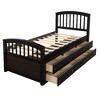 CAVINAS Twin Storage Bed Frame with 6 Drawers, Solid Pinewood Platform Bed, Bed with Headboards, Safe for Kids, No Box Spring Needed - 3 of 4