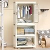 Clothing Storage With 4 Cubes & Hanging Rod,10 Pcs Hangers, Modern Armoire With Magnetic Doors, Armoire Closet-Cuddlewood - 2 of 4