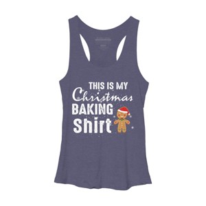 Women's Design By Humans Gingerbread Christmas Baking Shirt By shirtpublic Racerback Tank Top - 1 of 3