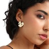 SOHI Women's California Gold Textured Heart Stud Earrings - 4 of 4