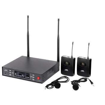 Monoprice 200-Channel UHF Dual Lavalier Wireless Microphones System, For Church Services, Business Meetings, or Karaoke Singing - Stage Right Series