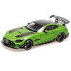 2021 Mercedes-Benz AMG GT Black Series Matt Green Metallic with Black Top and Hood Stripes 1/18 Diecast Model Car by Minichamps - 2 of 4