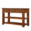 VYNXARIA 48in Solid Pine Wood Top Console Table, Modern Entryway Sofa Side Table with 3 Storage Drawers and 2 Shelves - 4 of 4