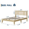 Full/Queen Size Boho Bed Frame with Rattan Headboard & 4 Storage Drawers, Wood Slat Support, No Box Spring Needed - 3 of 4