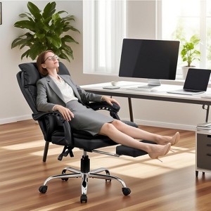 Office Desk Chair, PU Material, Adjustable headrest and Lumbar Support, Reversible armrests - for Home Office, Study or Workplace - 1 of 4