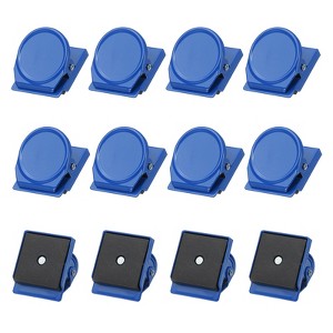 Unique Bargains Stainless Steel Hooks and Hangers Refrigerator Magnetic Clips 1.38" x 1.22" 12 Pcs - 1 of 3