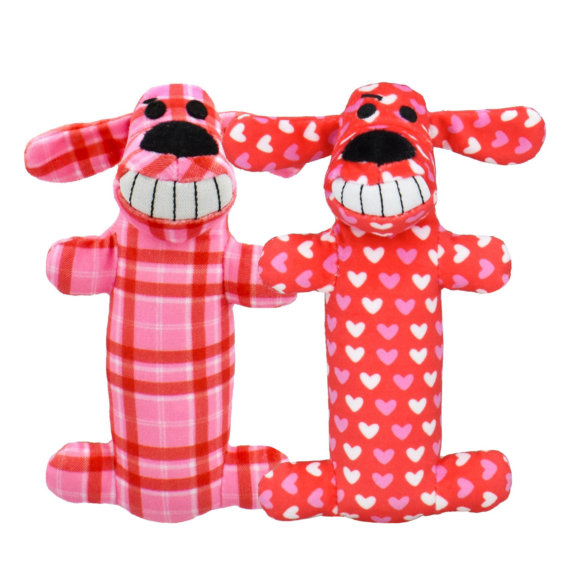 Multipet Loofa Interactive Plush Plaid Dog Toy