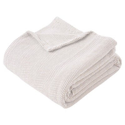 Chenille Herringbone Soft Textured Medium Weight Cotton Blanket by Blue Nile Mills