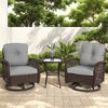 FURNIinspire Patio Seating Sets 3 Pieces Outdoor Rocking Swivel Chair Set, Patio Rocking Chair With Cushion And Coffee Table, Gray, 25“*29”*34“ - 4 of 4