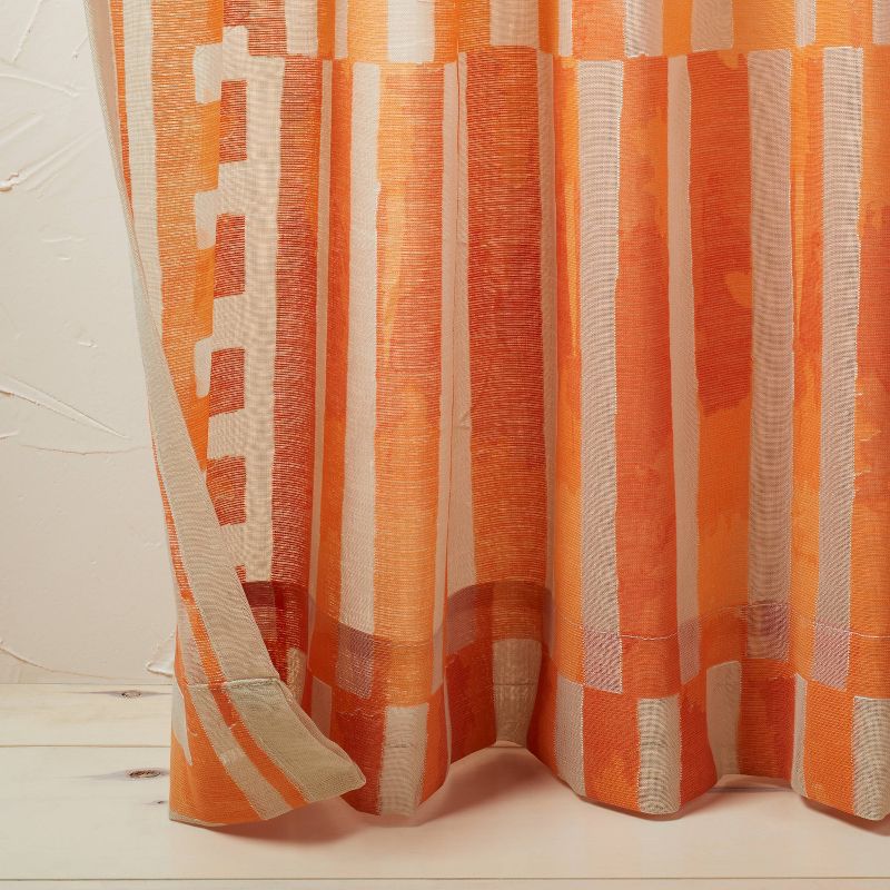 1pc Sheer Ophelia Printed Burnout Window Curtain Panel Orange - Opalhouse™ designed with Jungalow™ , 4 of 13