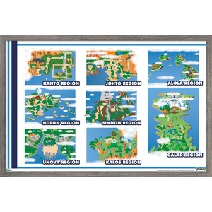 Trends International Pokémon - Map Grid Framed Wall Poster Prints - 1 of 4